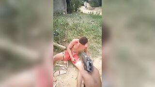 Screaming Thieves Clubbed By Traffickers At The Gunpoint