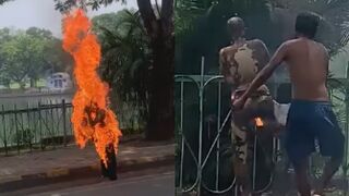 Man sets himself on fire India