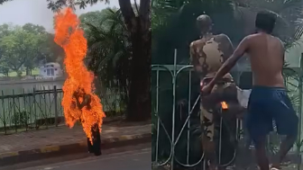 Man sets himself on fire India