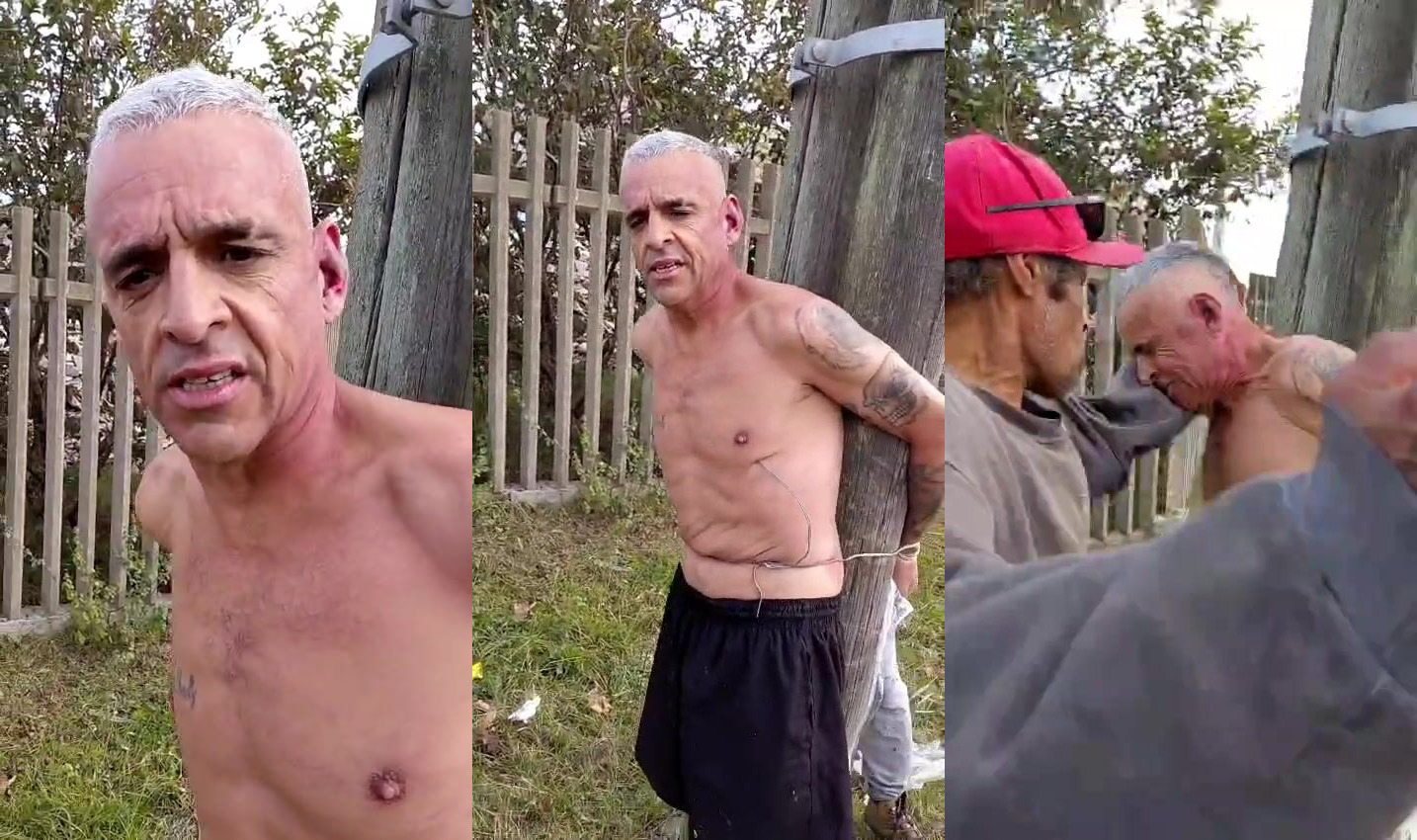 Thief Tied To The Pole, Punched In Rio Grande