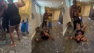 Dude knocks bitch out with one punch