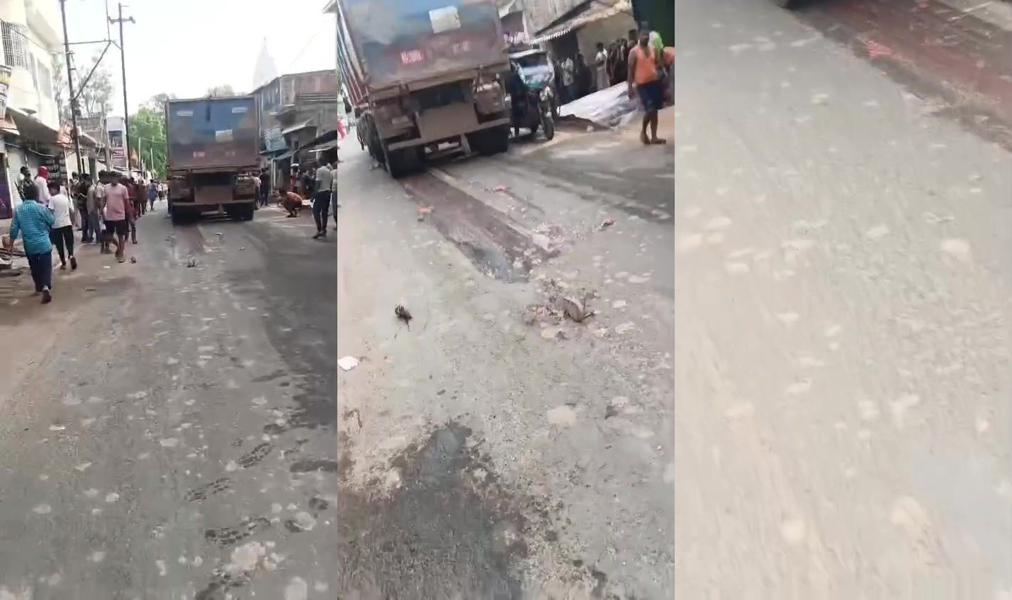 Smeared like jelly by truck