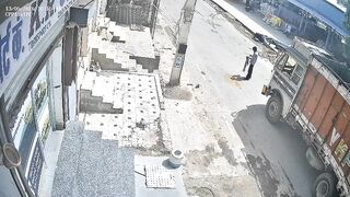 Man Collecting Wheat Crushed To Death By Truck