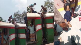 Mans head caved dies on train roof