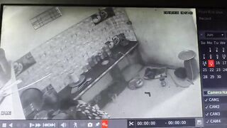 A pressure cooker explosion leaves woman injured