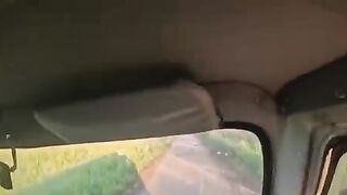 The katsap driver died instantly, corpse burned in seconds
