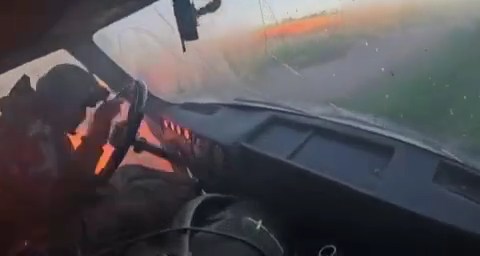 The katsap driver died instantly, corpse burned in seconds