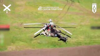 Footage of Ukrainian operation that destroyed Russian Mi-28 and Mi-17 helicopters.