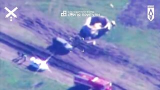Footage of Ukrainian operation that destroyed Russian Mi-28 and Mi-17 helicopters.