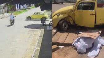 Motorcyclist Crashes Into VW Beetle, Dies