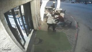 Man Sitting In Cafeteria Shot In The Head By  Israeli Quadcopter Drone In Gaza