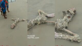 A man drowned and washed ashore, But only bones are left.