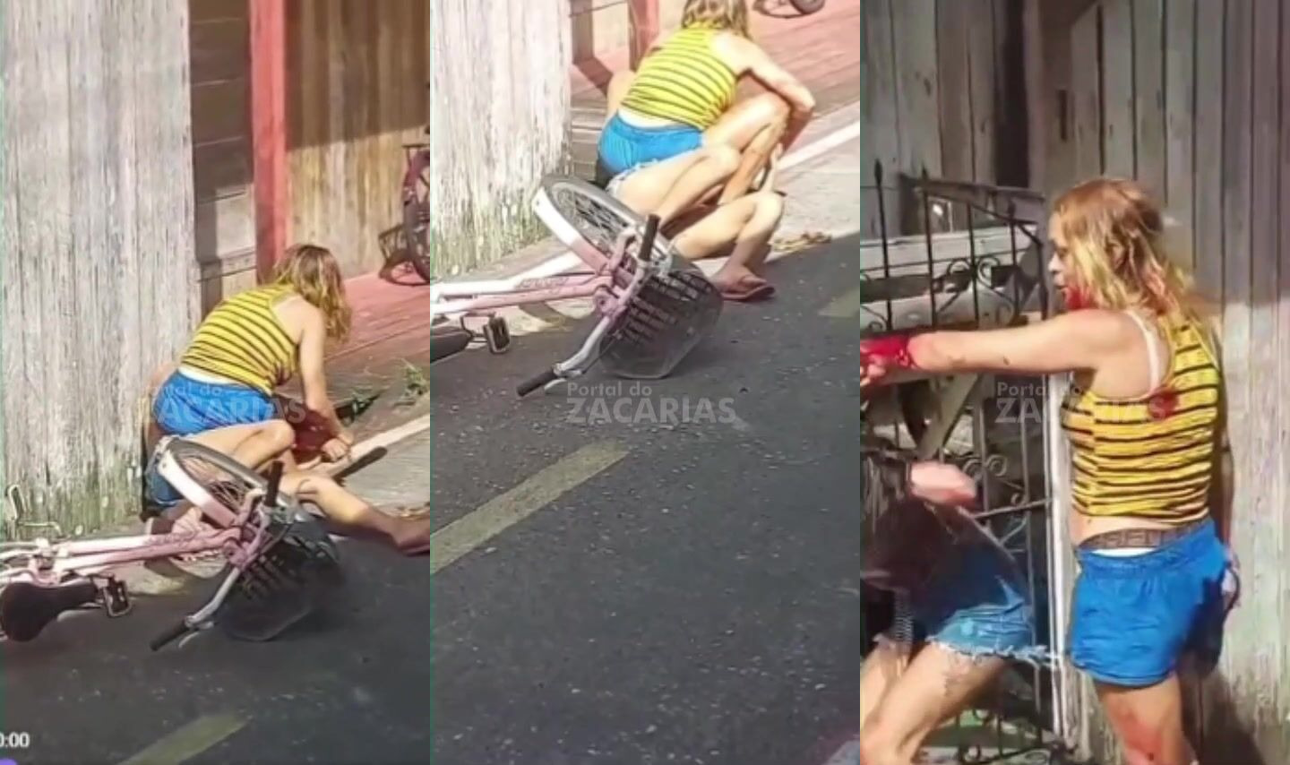 Two women  fight with machete