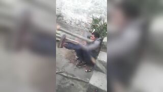 Terrified Thief Gets Clubbed For Stealing In Favela