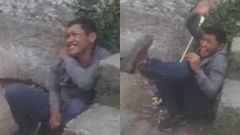 Terrified Thief Gets Clubbed For Stealing In Favela