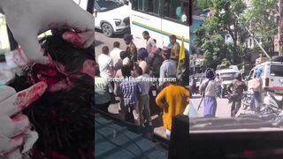 Man takes Talwar to the head in street fight