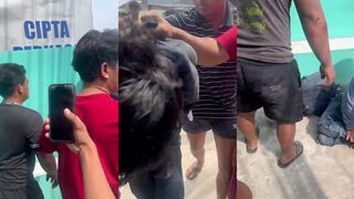 Thief beat bloody Indonesia