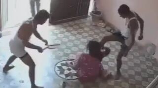 Woman Beaten And Kicked By Own Relatives During Family Dispute