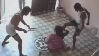 Woman Beaten And Kicked By Own Relatives During Family Dispute