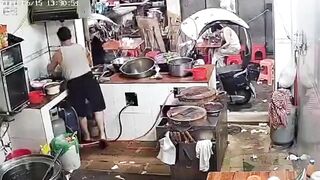 In China A Woman Buying Street Food Suddenly Dies