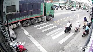 Rider Hit And Dragged By Truck, Blind Spot Kills Again