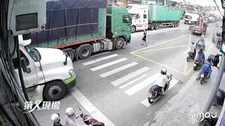 Rider Hit And Dragged By Truck, Blind Spot Kills Again