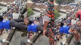 Man electrocuted in Bangladesh UPCLOSE VIEW