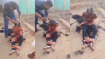 Tied, Beaten, Shaved And Painted:  Man Tortures Wife In Front Of Children
