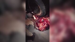 Nigerian Biker Turned Into A Mess After Overtaking A Truck On The Narrow Road