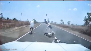 One Of Motorcyclists Dies In Head On Collision In India