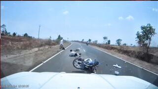One Of Motorcyclists Dies In Head On Collision In India