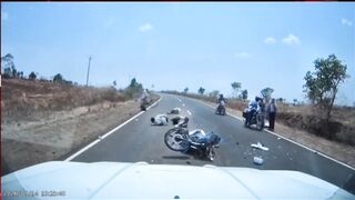 One Of Motorcyclists Dies In Head On Collision In India
