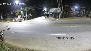 Motorcyclist flies 30 feet hit by car