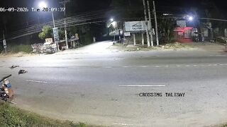 Motorcyclist flies 30 feet hit by car