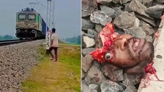 Man Lays On Tracks In Front Of Oncoming Train