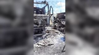 Ukrainian civilian charred.