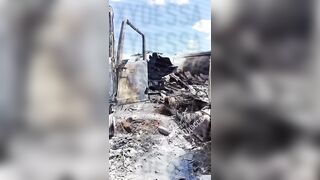 Ukrainian civilian charred.