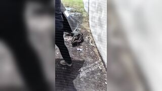Ukrainian civilian charred.