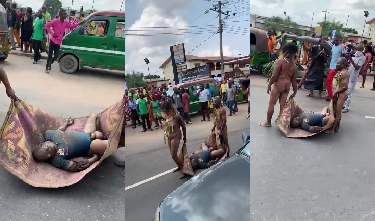 Murderers made to drag dead body naked