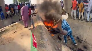 Classic: Thief set on fire