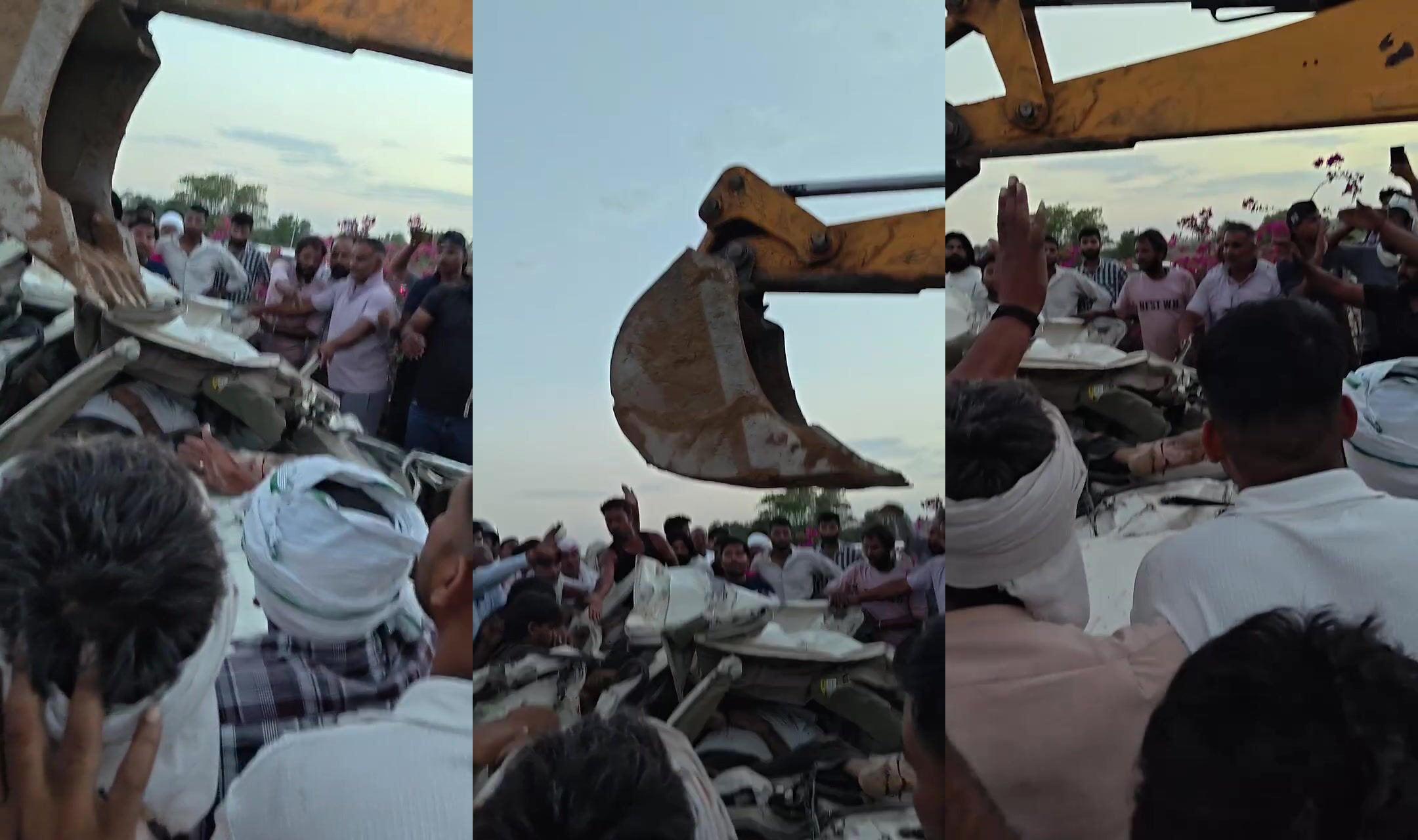 Buldozer to help crash victims escape