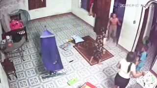Drunk Brut Savagely Attacks Wife In Front Of Kids