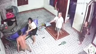 Drunk Brut Savagely Attacks Wife In Front Of Kids