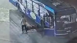 Bus Driver Gets Run Over By His Colleague