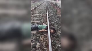 He  ended it all by laying down on the train tracks