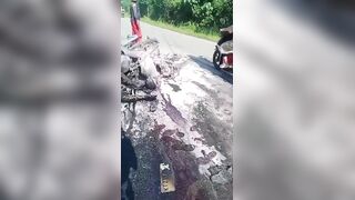 Two Motorcycles Caught Fire in Indonesia Two Riders Burned to Death