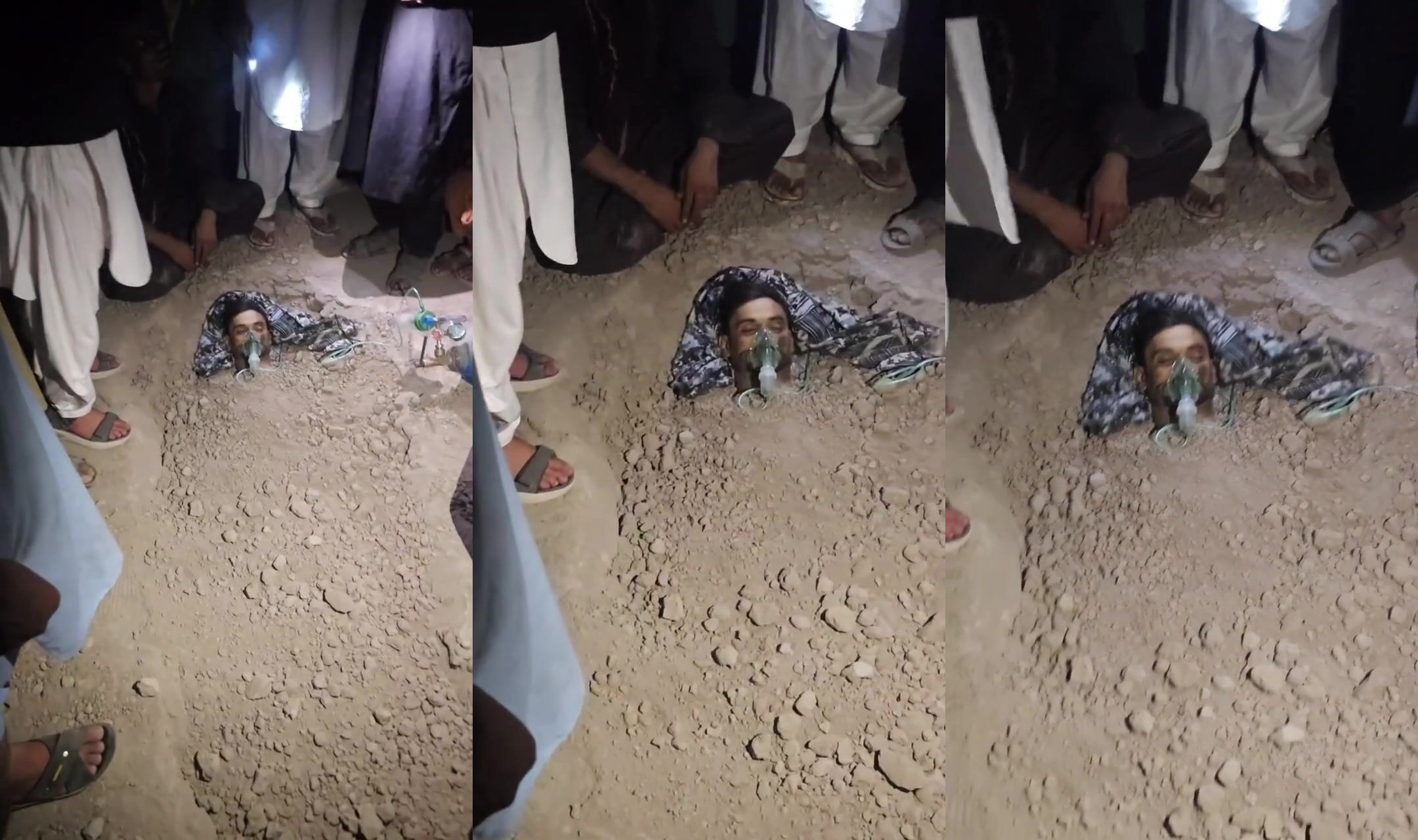 Buried and electrocuted