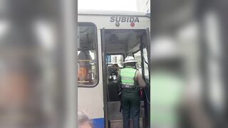 Traffic Inspector Fell Head First Under The Bus In Peru