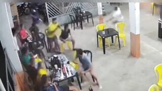 Murdered by gang inside a bar