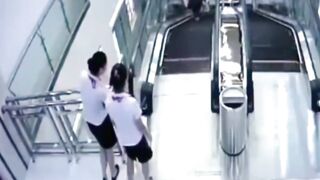 Classic: Woman gets crushed by Escalator Saving her son